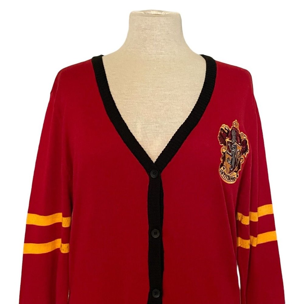 Harry Potter Hot Topic Gryffindor Cardigan Womens Sz XL Sweater Cosplay Fandom - Picture 4 of 7